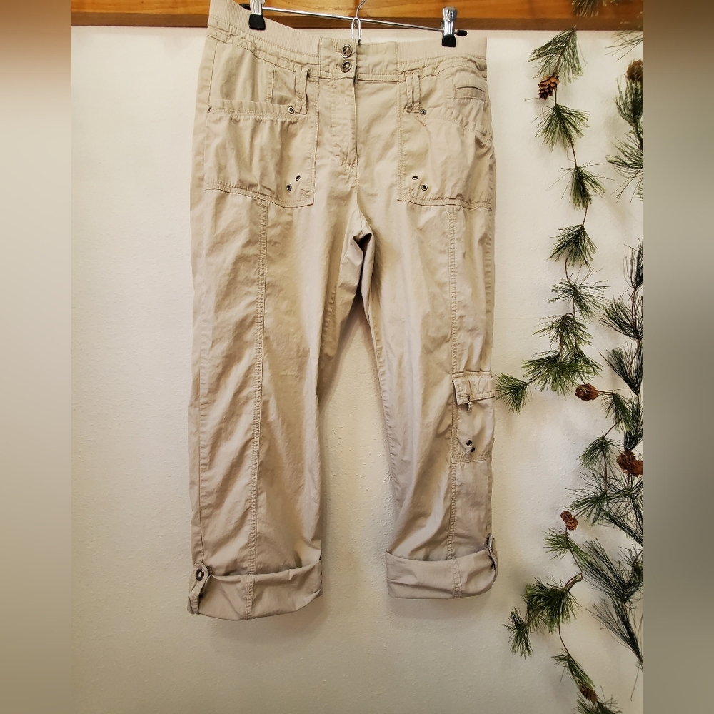 Chico's Beige Cargo Capris
